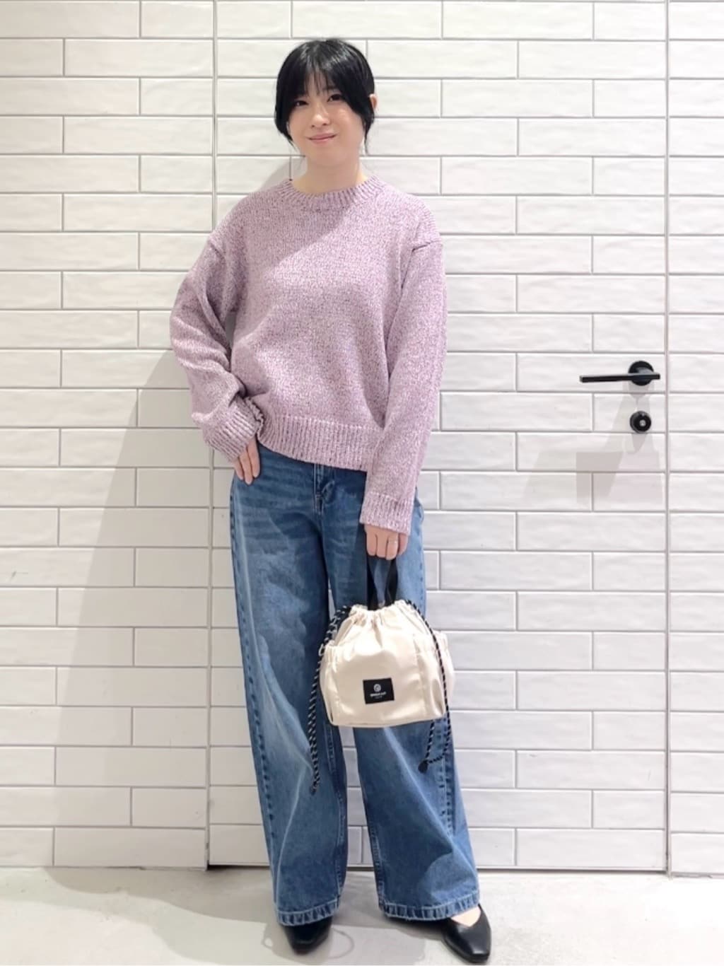 しおりさんの「OPAQUE.CLIP｜カラーMIXニット【洗濯機OK】」を使ったコーディネート
