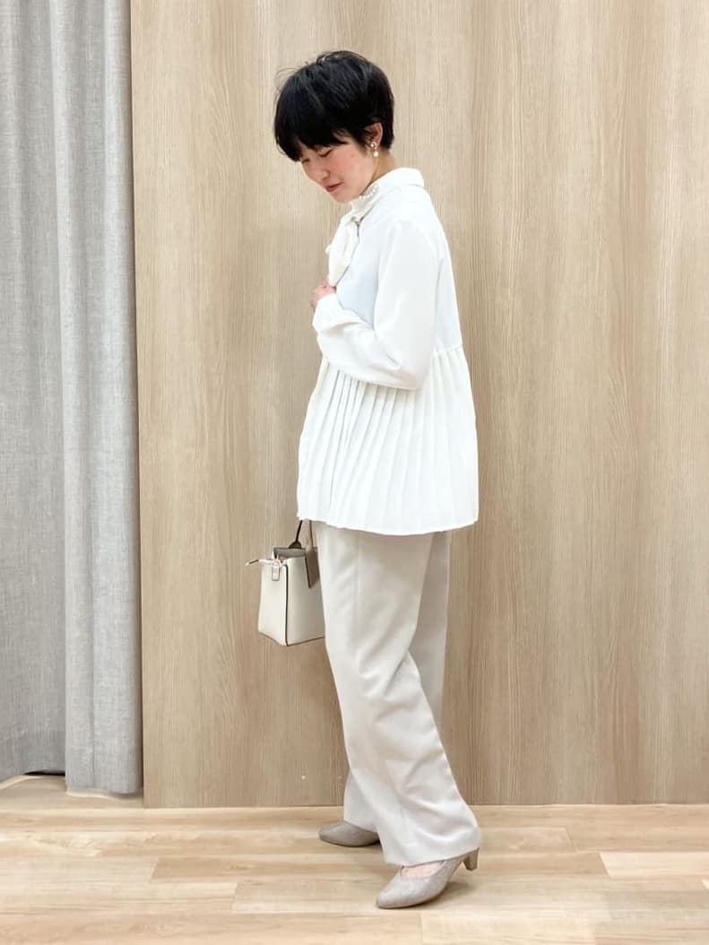 Keiさんの「grove｜【マシンウォッシュ／防シワ/SS-3L】ストレッチワイドパンツ」を使ったコーディネート