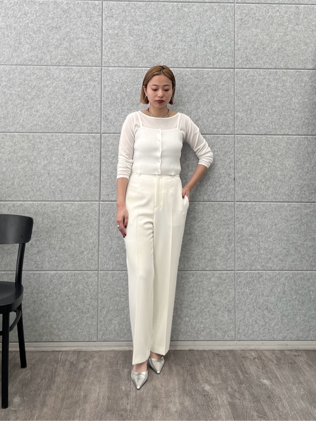 Harukaさんの「INDIVI｜Timeless｜ストレートフレアパンツ」を使ったコーディネート