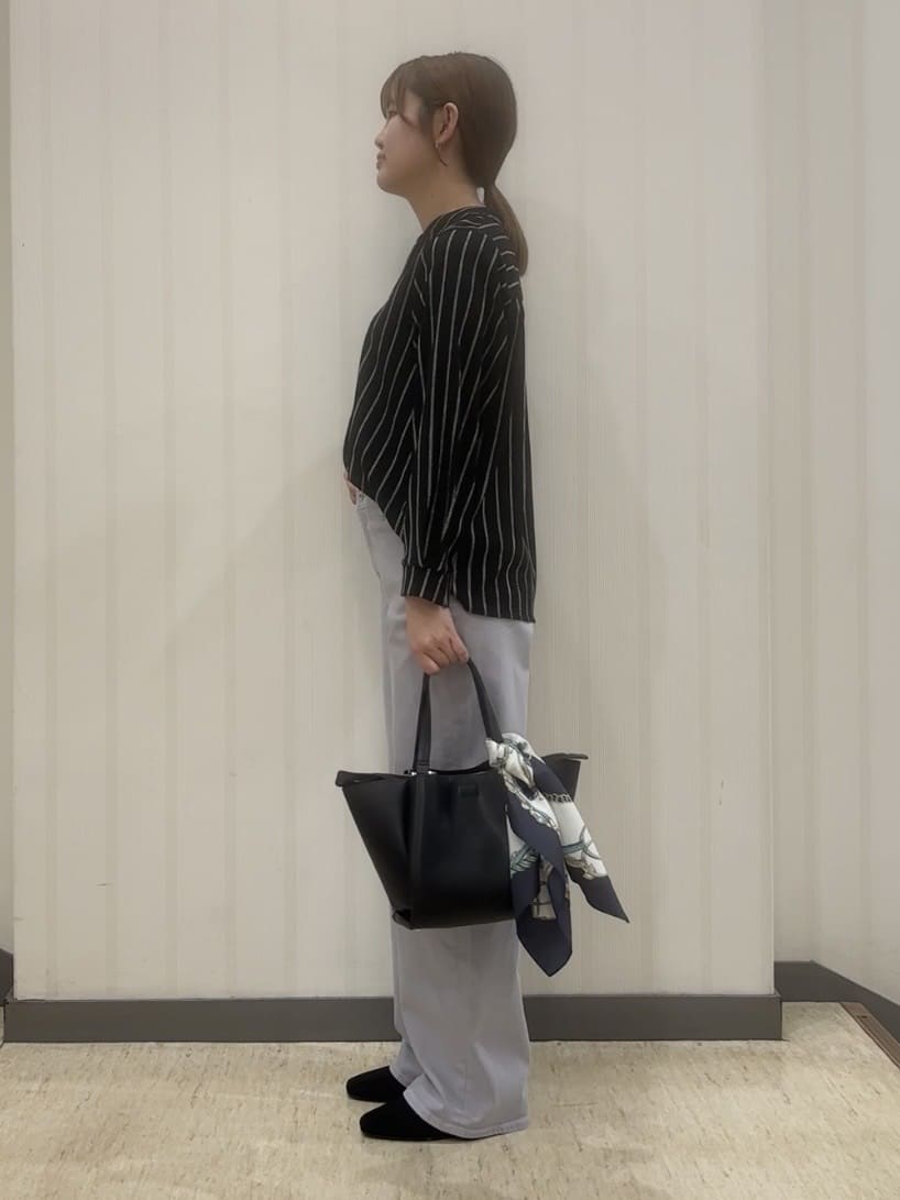 ちひさんの「INDIVI｜【洗える／着心地楽ちん】ブラウス風ストライプカットソートップス」を使ったコーディネート