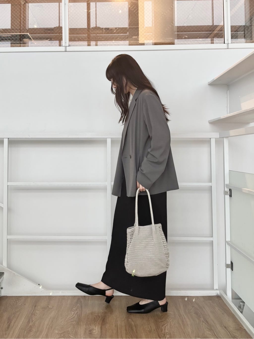 ibukiさんの「INDIVI｜Comfy SET UP｜ダブルブレストイージージャケット【セットアップ対応／通勤／カセット服／接触」を使ったコーディネート