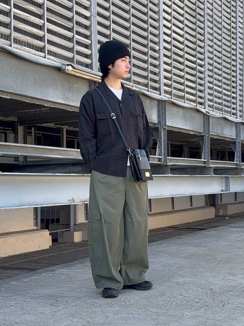 yumaさんの「tk.TAKEO KIKUCHI｜シアーストライプオープンカラーシャツ/とろみ/オーバーサイズ」を使ったコーディネート