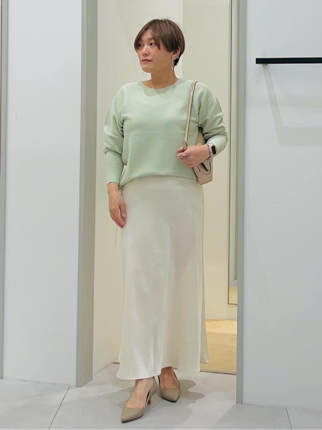 タナさんの「THE SHOP TK｜【S-XLサイズ/選べる6色】どこから見ても美しい ガーターニット/洗濯機OK」を使ったコーディネート