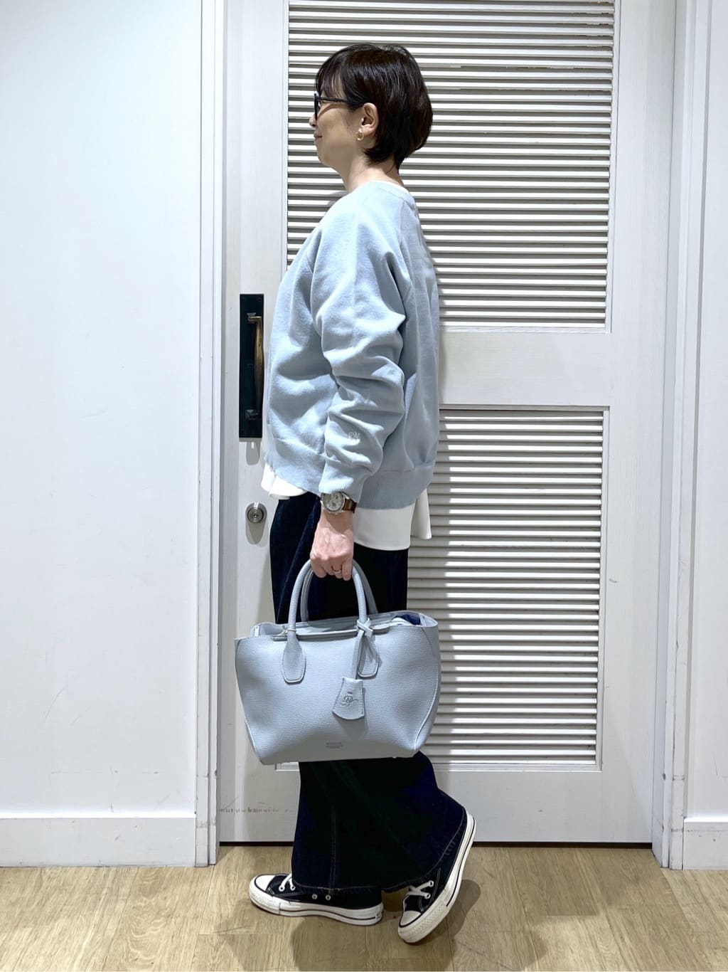 Miyazakiさんの「Dessin｜【体型カバー/レイヤード/洗える】ジョーゼットプルオーバーブラウス」を使ったコーディネート