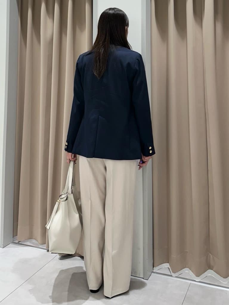 cottonさんの「THE SHOP TK｜【通勤にもデイリーにも】CAVIAN 金ボタンダブルブレストジャケット」を使ったコーディネート