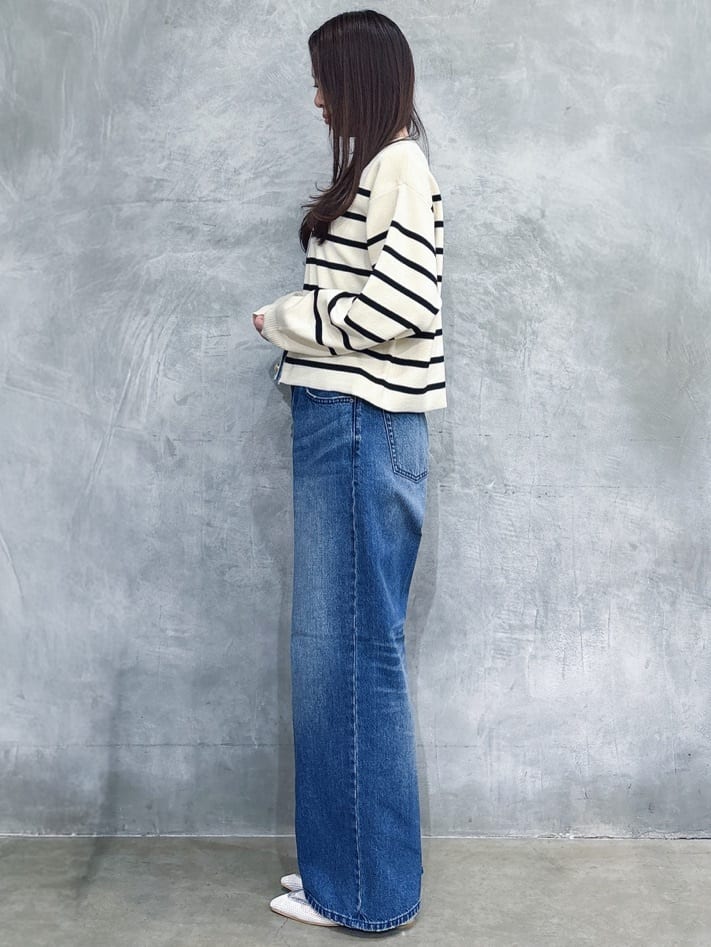 misaさんの「THE SHOP TK｜【羽織るだけでこなれ感を演出】デニム切替カーディガン」を使ったコーディネート