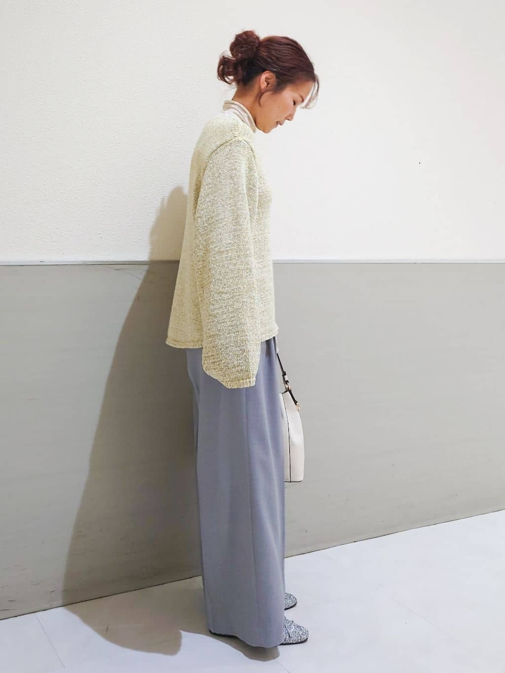 maruさんの「THE SHOP TK｜MIXカラーで軽やかに テープヤーンニット」を使ったコーディネート