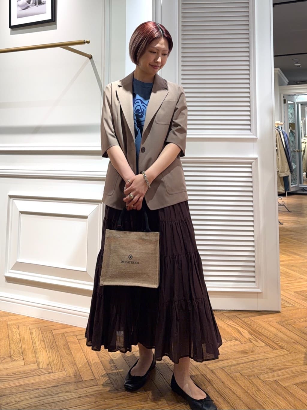 renaさんの「DRESSTERIOR｜【接触冷感/セットアップ可】 2WAYストレッチスリークオータージャケット」を使ったコーディネート