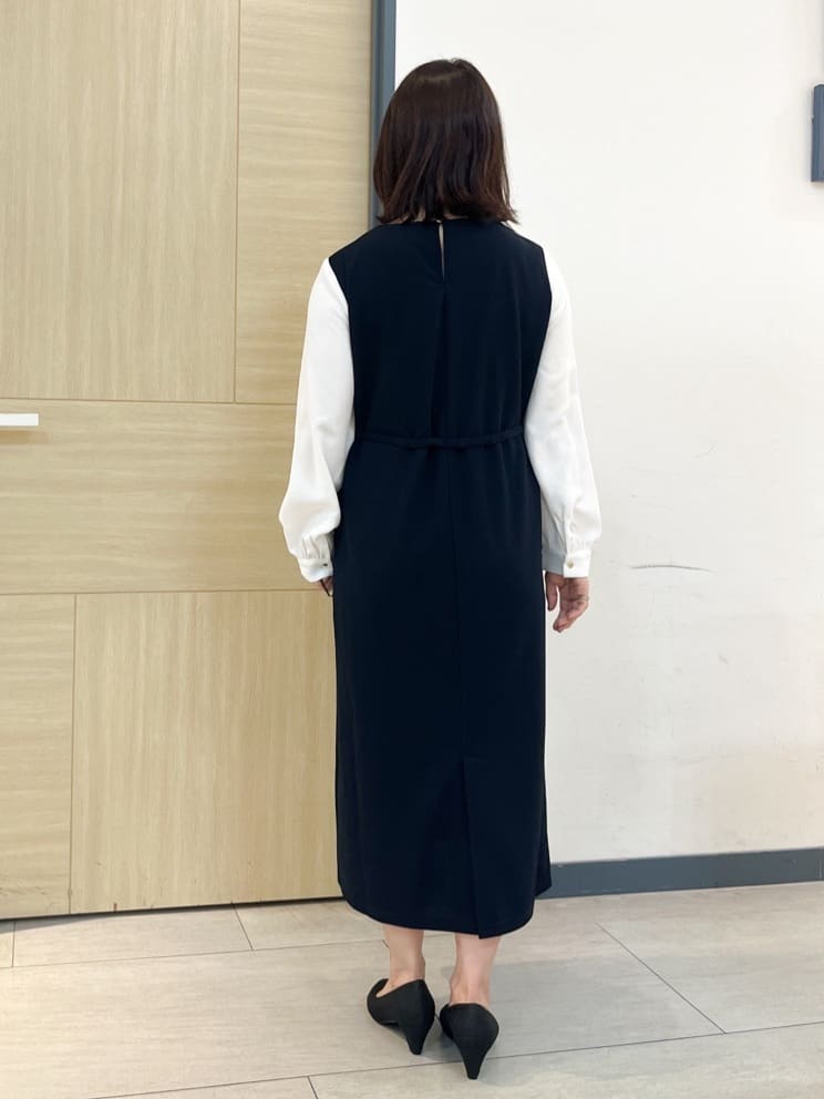 YOさんの「grove｜【手洗いOK】フロントプリーツ袖コンシャスワンピース」を使ったコーディネート