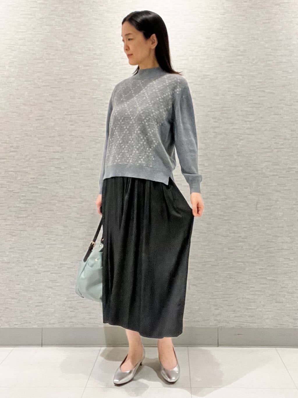marikoさんの「Reflect｜アーガイル柄ハイネックニット」を使ったコーディネート