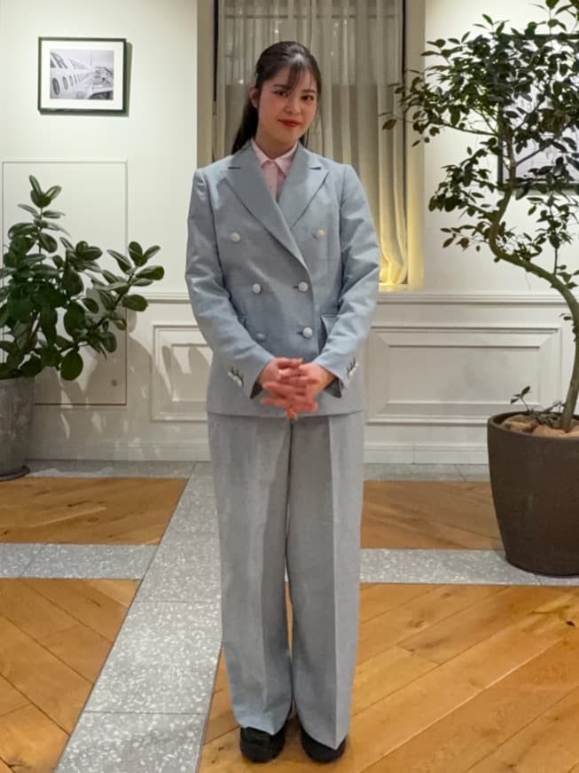 pupiさんの「DRESSTERIOR｜【セットアップ可】リネンブレンドダブルブレストジャケット」を使ったコーディネート