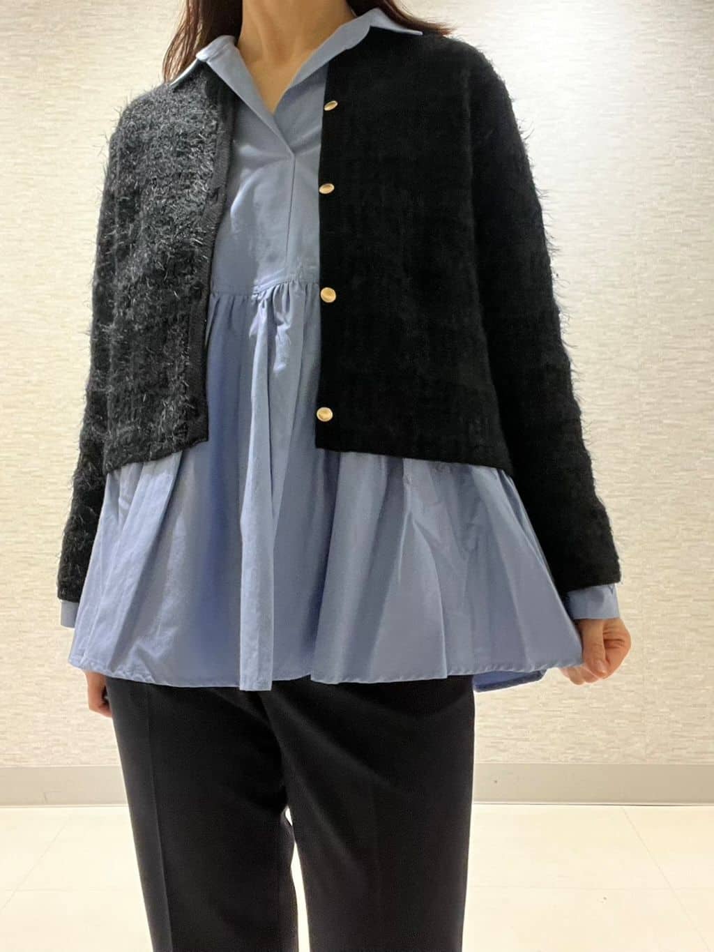 marikoさんの「Reflect｜【お食事会やお出かけに◎】ふんわりジャカード編みカーディガン」を使ったコーディネート