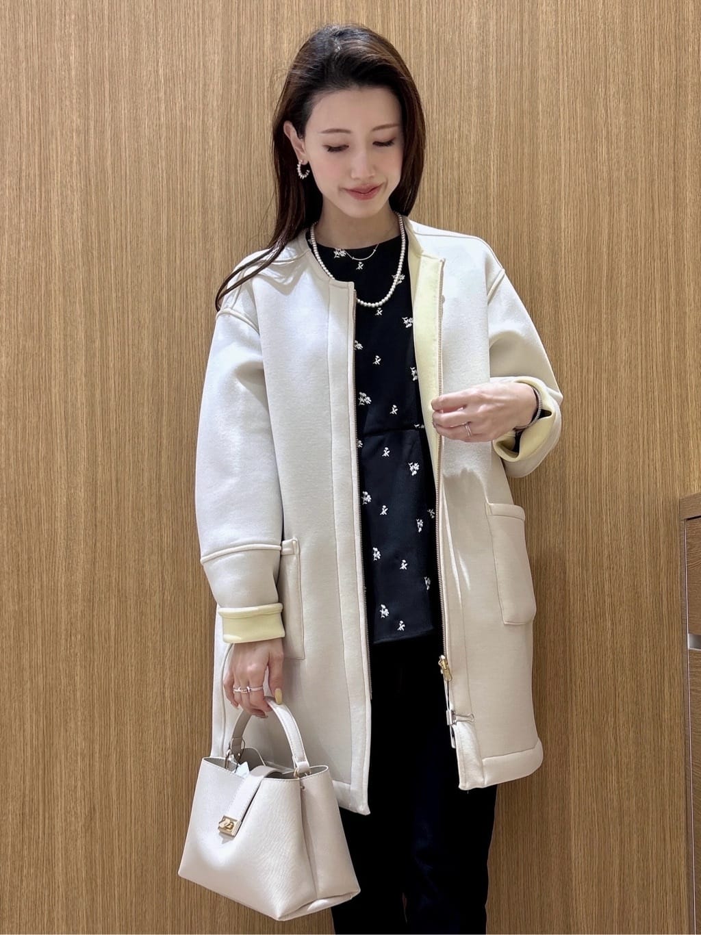 maiさんの「OPAQUE.CLIP｜リバーシブル配色ノーカラーコート【洗濯機OK】」を使ったコーディネート