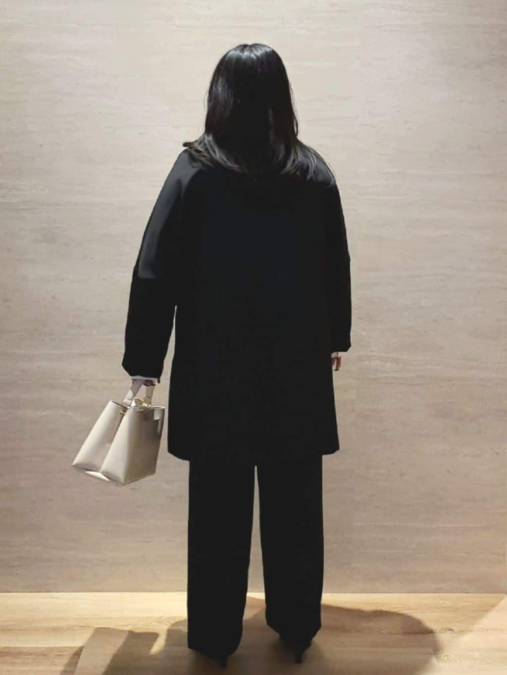 ちぃさんの「OPAQUE.CLIP｜フォルムスリーブミドルコート【洗濯機OK】」を使ったコーディネート