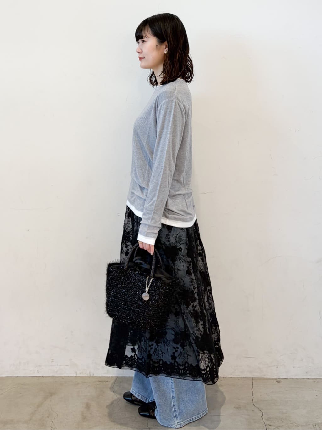 haruさんの「OPAQUE.CLIP｜配色レイヤードロングスリーブTシャツ【洗える】」を使ったコーディネート