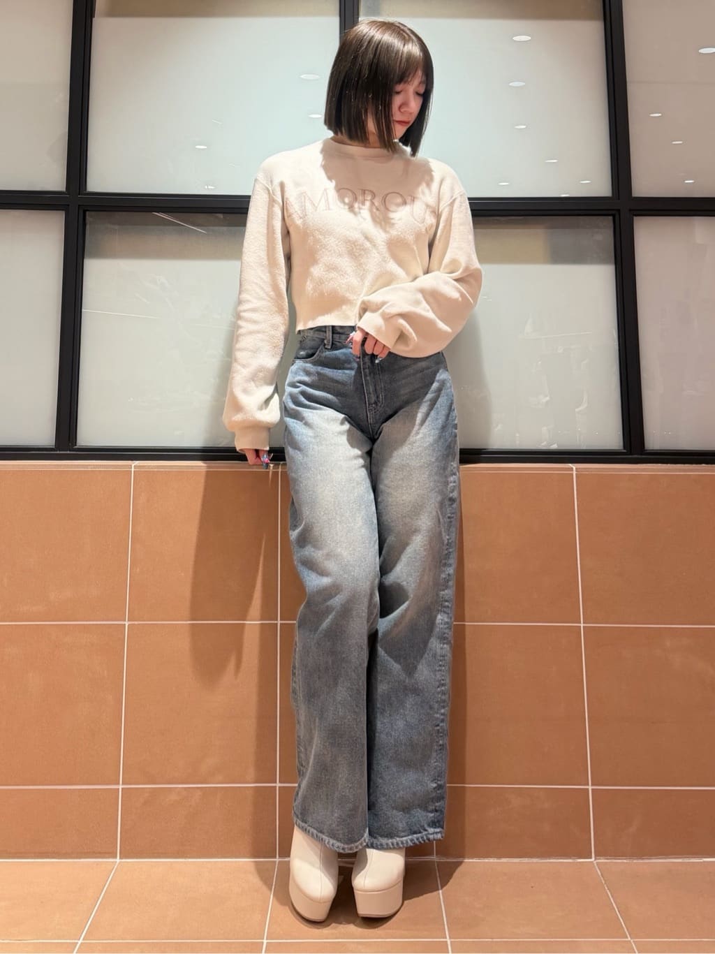 マナミさんの「ESPERANZA｜ラク盛りショートブーツ」を使ったコーディネート