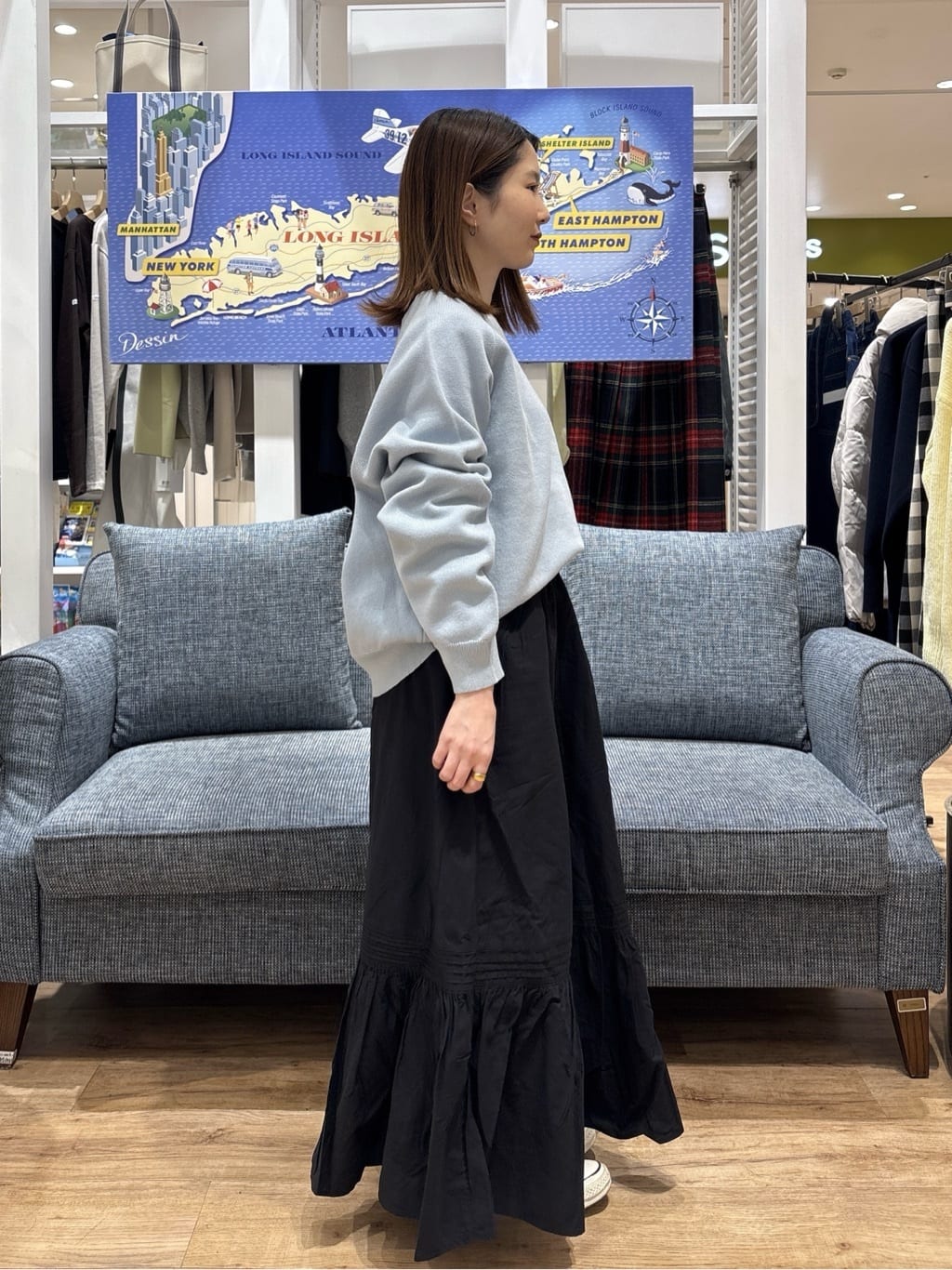 risaさんの「Dessin｜【洗える】スウェットライクニット」を使ったコーディネート