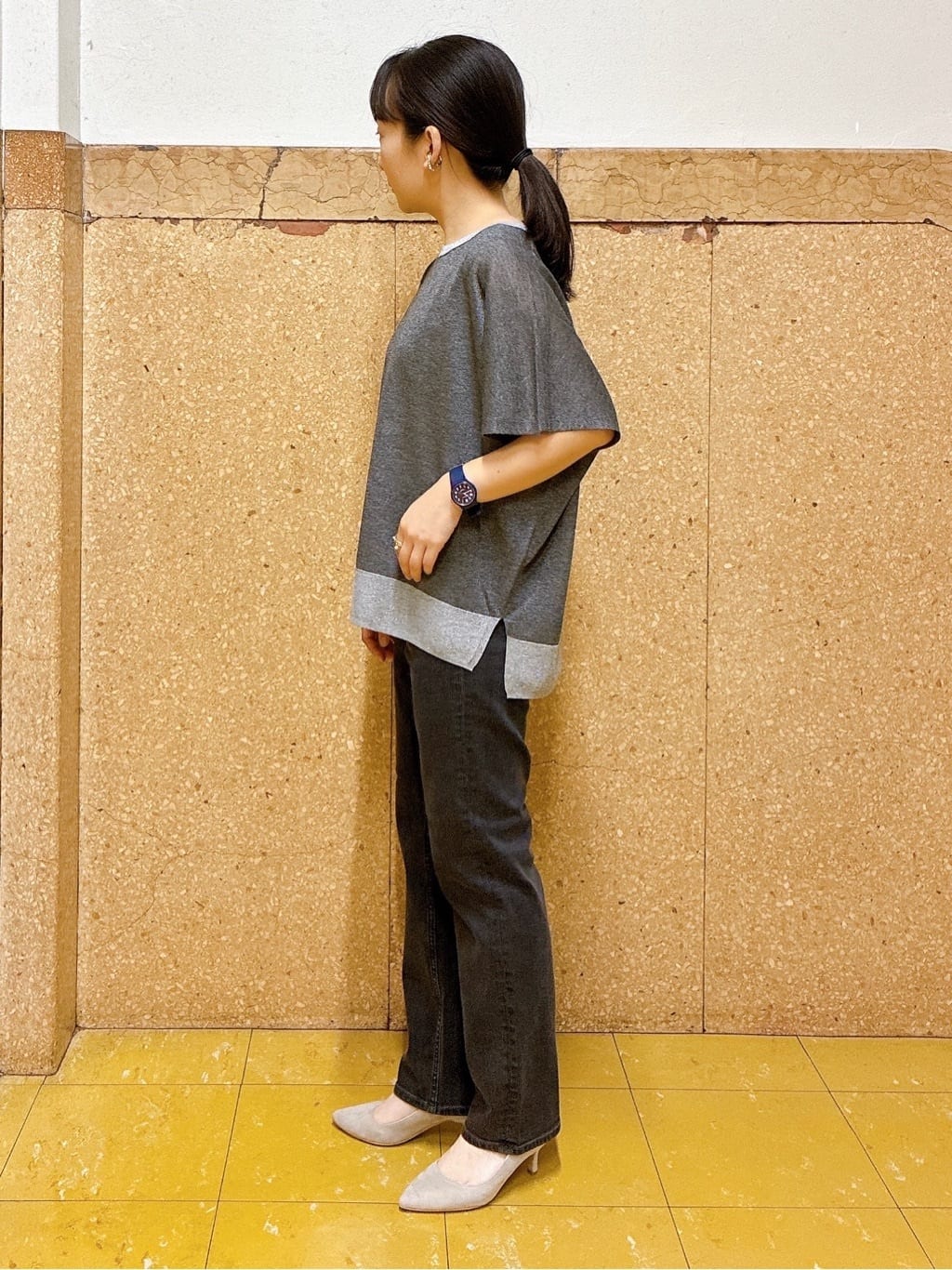 hattoriさんの「INDIVI｜【UVケア／吸汗速乾】凹凸素材ねじり袖トップス」を使ったコーディネート