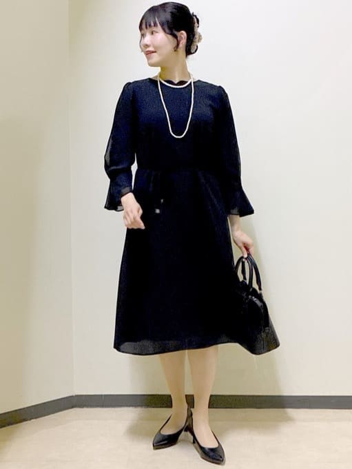  beni_gingerさんの「Reflect｜【SS-4Lサイズ／付属リボン】スリーブデザインジョーゼットワンピース」を使ったコーディネート