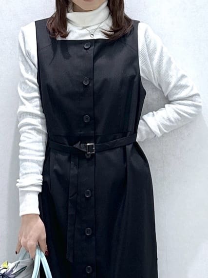 Miwaさんの「UNTITLED｜【洗える】スクエアネックジャンパースカート」を使ったコーディネート