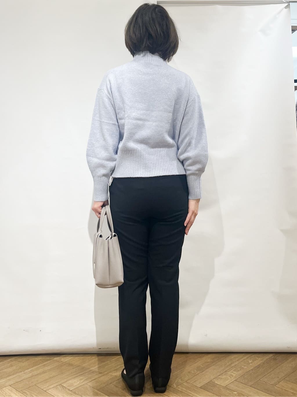 fumiさんの「index｜選べる2丈 ハイネックカラーミックスラメニット【洗濯機OK】」を使ったコーディネート