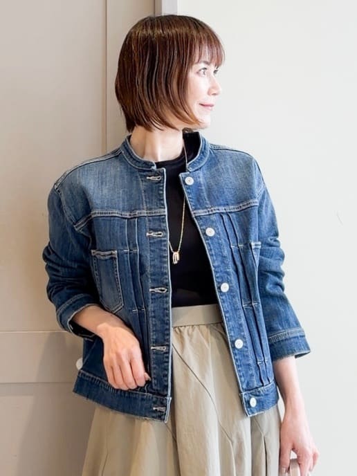 yamakoさんの「grove｜着心地軽やか、動きやすいストレッチデニムジャケット」を使ったコーディネート
