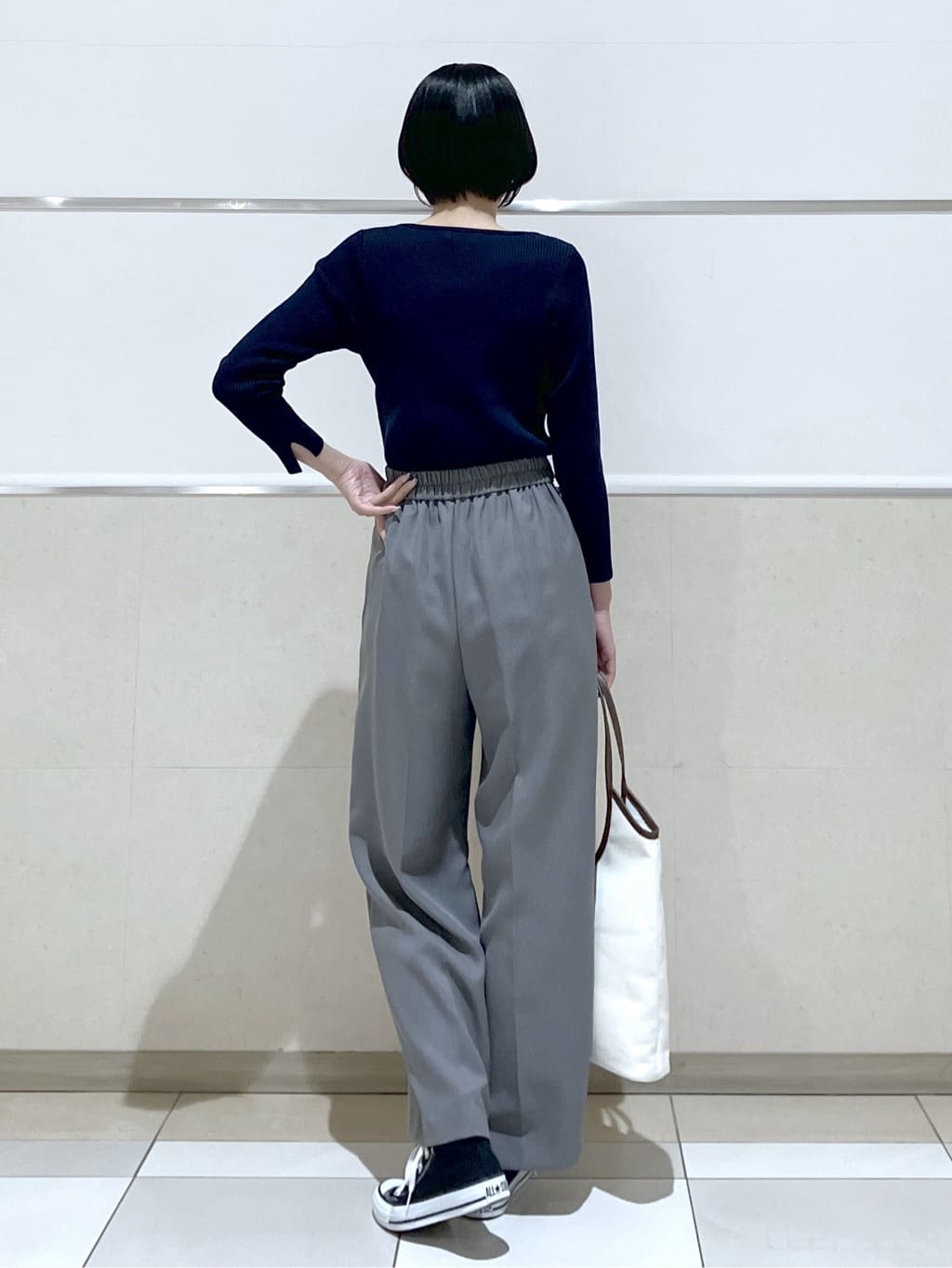 eriko さんの「Dessin｜【花粉ガード/撥水加工/洗える】クルーネックスプリングコート」を使ったコーディネート