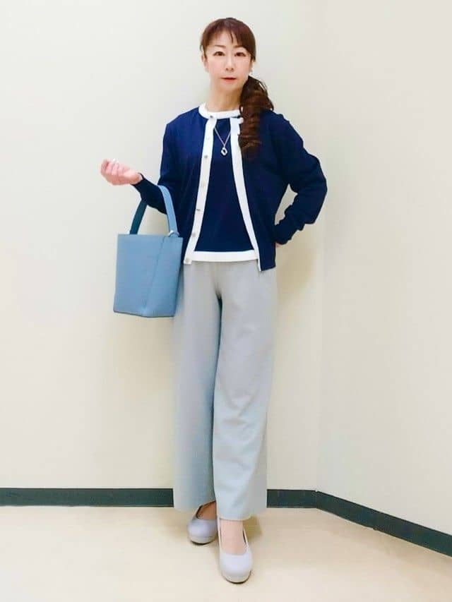 花さんの「Reflect｜【アンサンブル可】バイカラーカーディガン」を使ったコーディネート