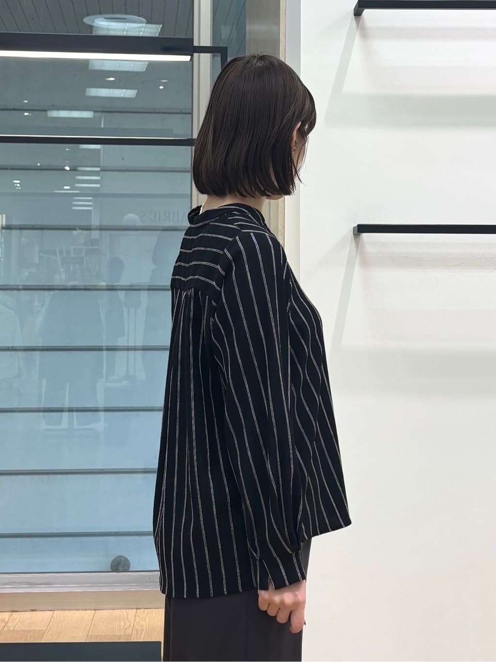 asamiさんの「INDIVI｜【洗える／着心地楽ちん】ブラウス風ストライプカットソートップス」を使ったコーディネート