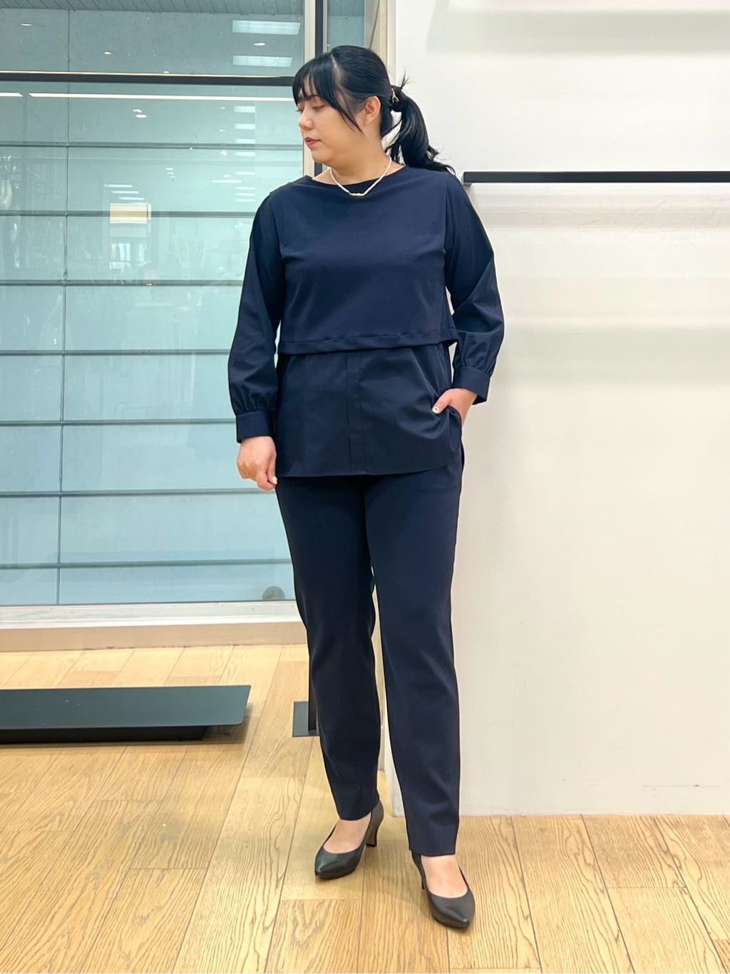 shimaさんの「INDIVI｜【軽量／SETUP可能】ストレッチツイードジャケット」を使ったコーディネート