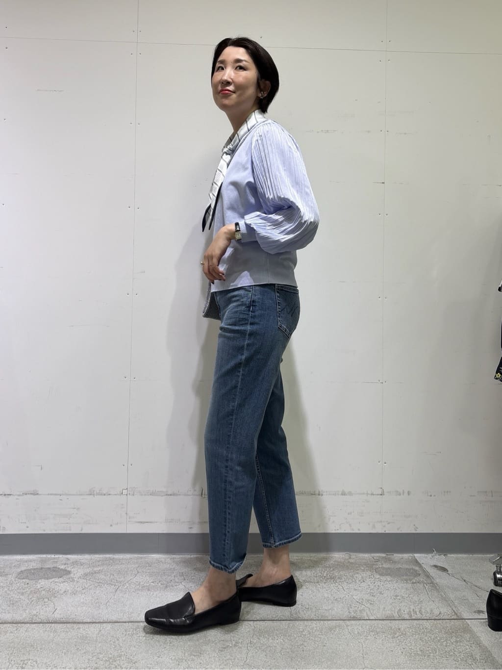 yuriさんの「INDIVI｜【洗える／華やか】袖プリーツニット」を使ったコーディネート