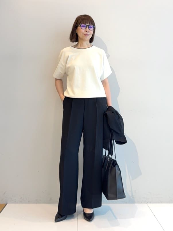 murayamaさんの「INDIVI｜【洗える／シアー】衿付きシャツライクニットカーディガン」を使ったコーディネート
