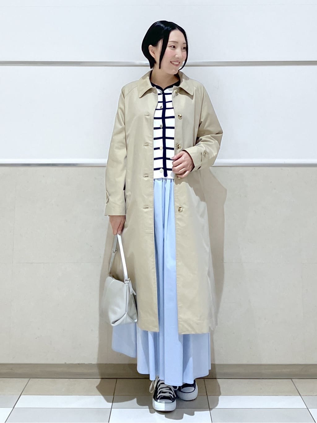 eriko さんの「Dessin｜シャンブレースプリングコート」を使ったコーディネート