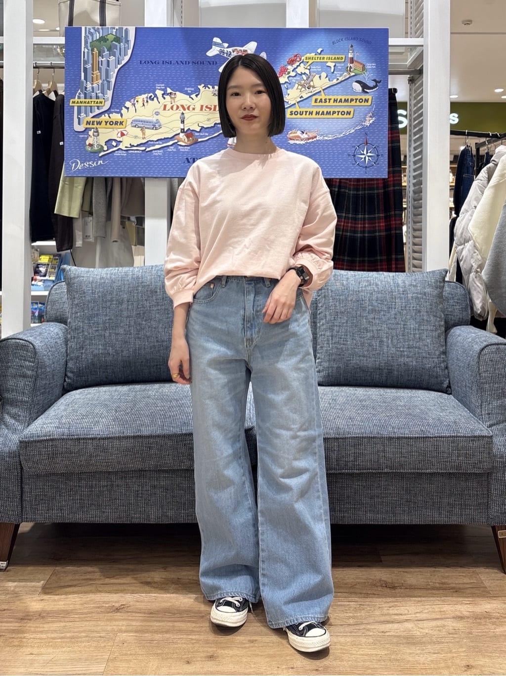 risaさんの「Dessin｜【360度可愛い・洗える】バックヘンリーカットソー」を使ったコーディネート