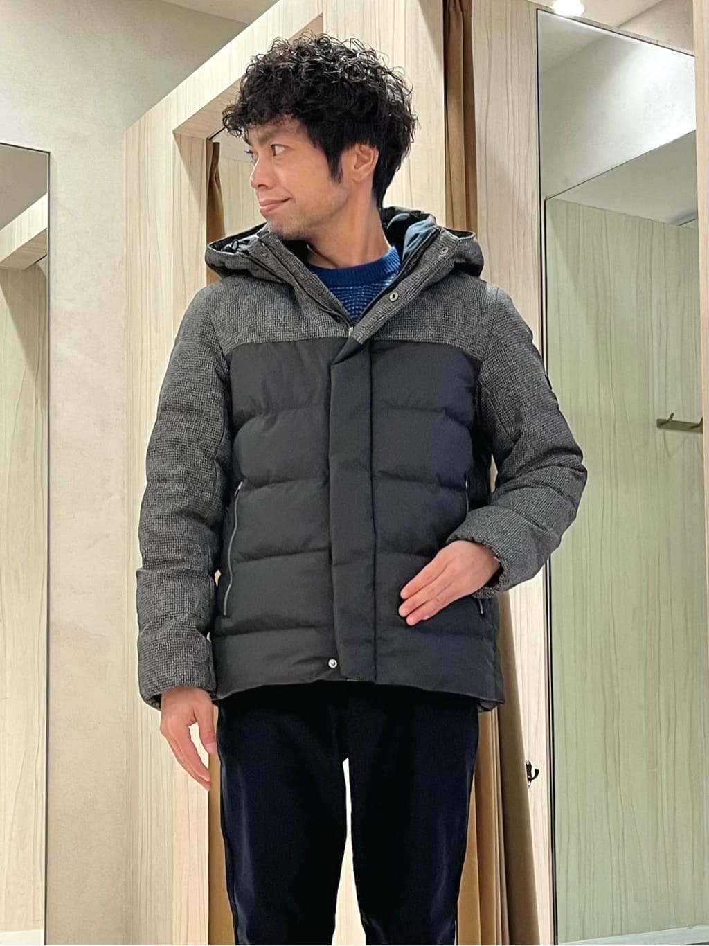 URAさんの「TAKEO KIKUCHI｜カラーコンビ ダウンブルゾン」を使ったコーディネート