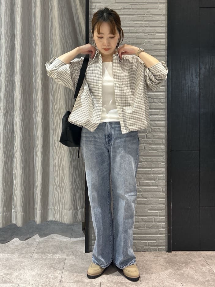 ga_riさんの「THE SHOP TK｜ショート丈シャツブルゾン」を使ったコーディネート