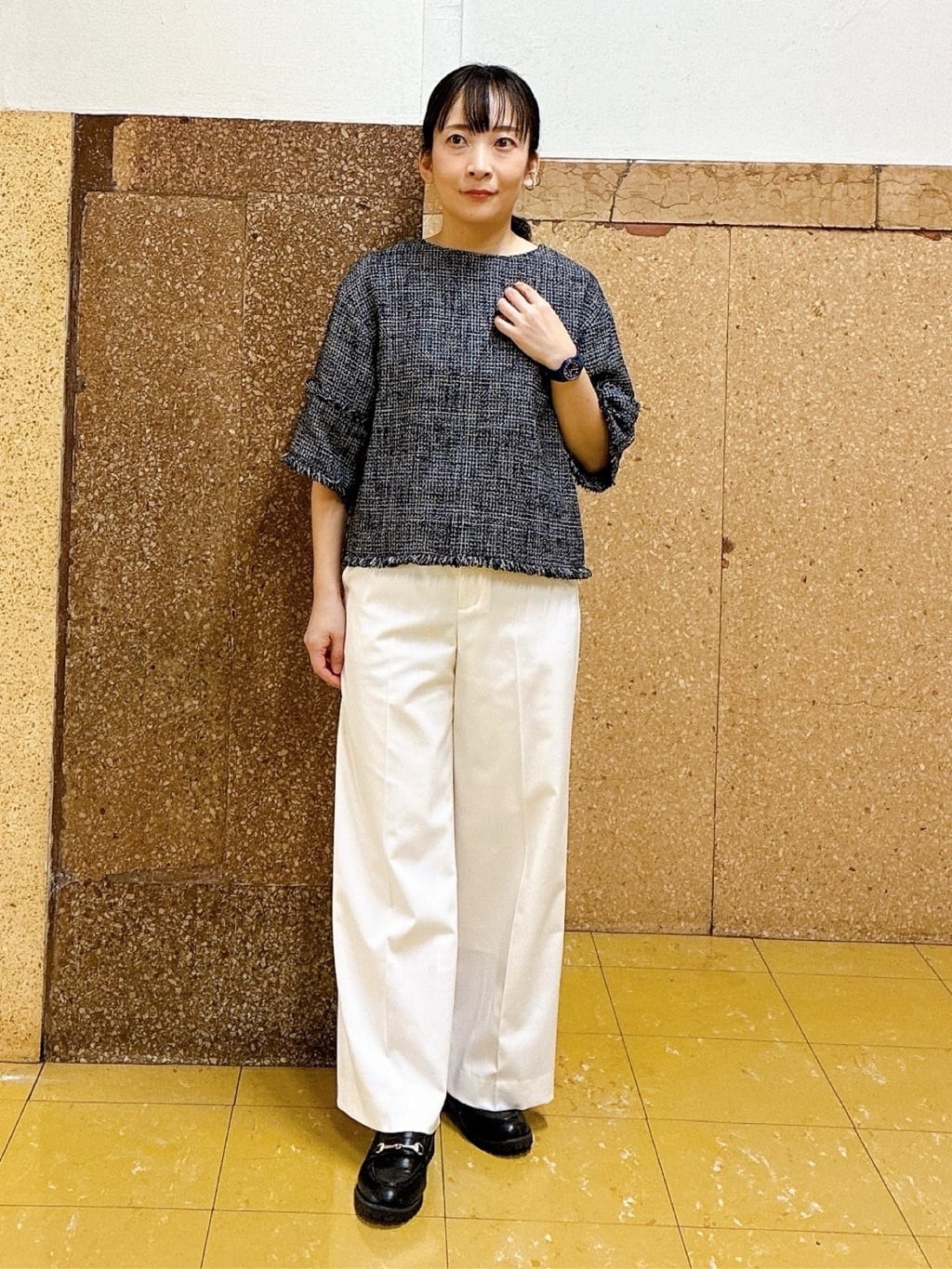 hattoriさんの「INDIVI｜【新作褒められパンツ】快温ワイドパンツ」を使ったコーディネート