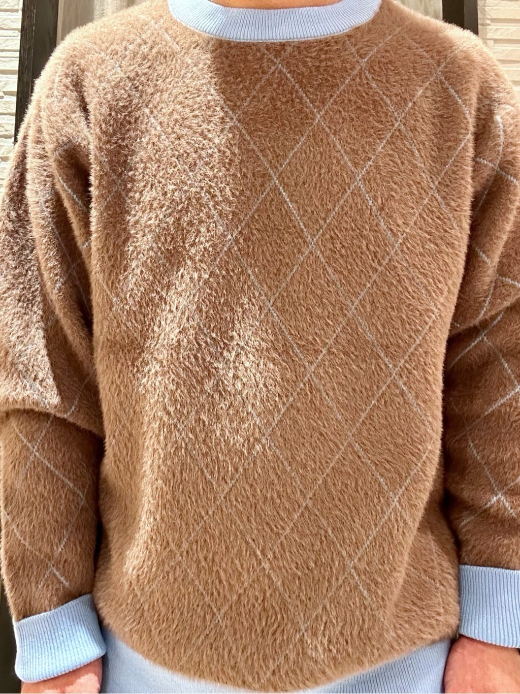 KENJI Iさんの「THE SHOP TK｜【ふんわり心地いい肌触り】　ダイヤ柄シャギーニット」を使ったコーディネート