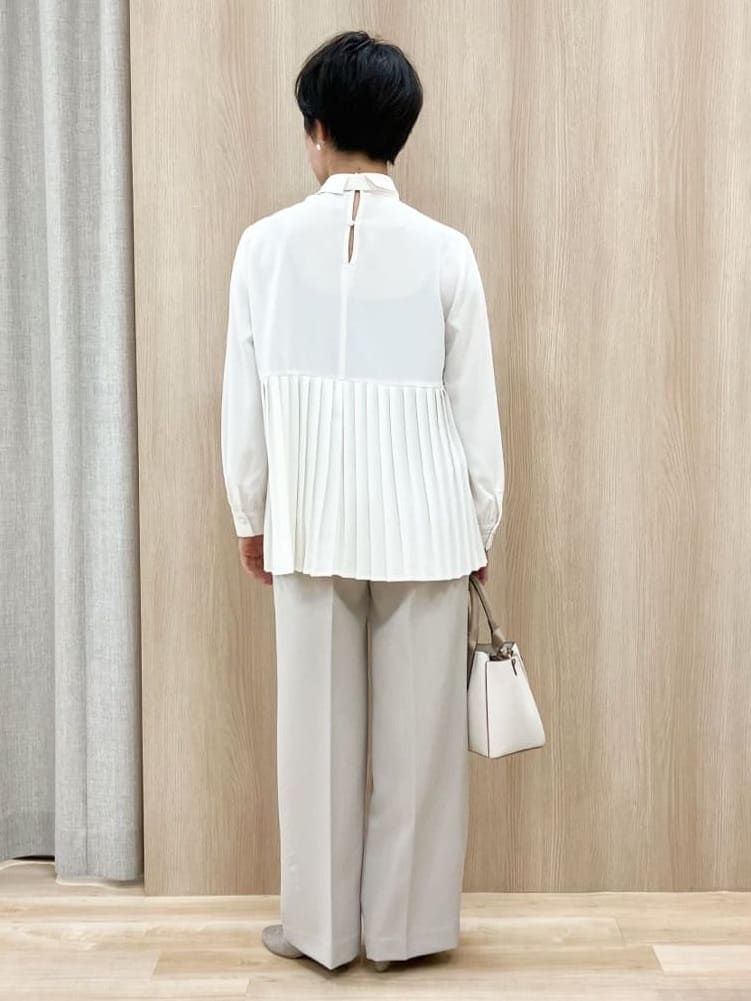 Keiさんの「grove｜【マシンウォッシュ／防シワ/SS-3L】ストレッチワイドパンツ」を使ったコーディネート