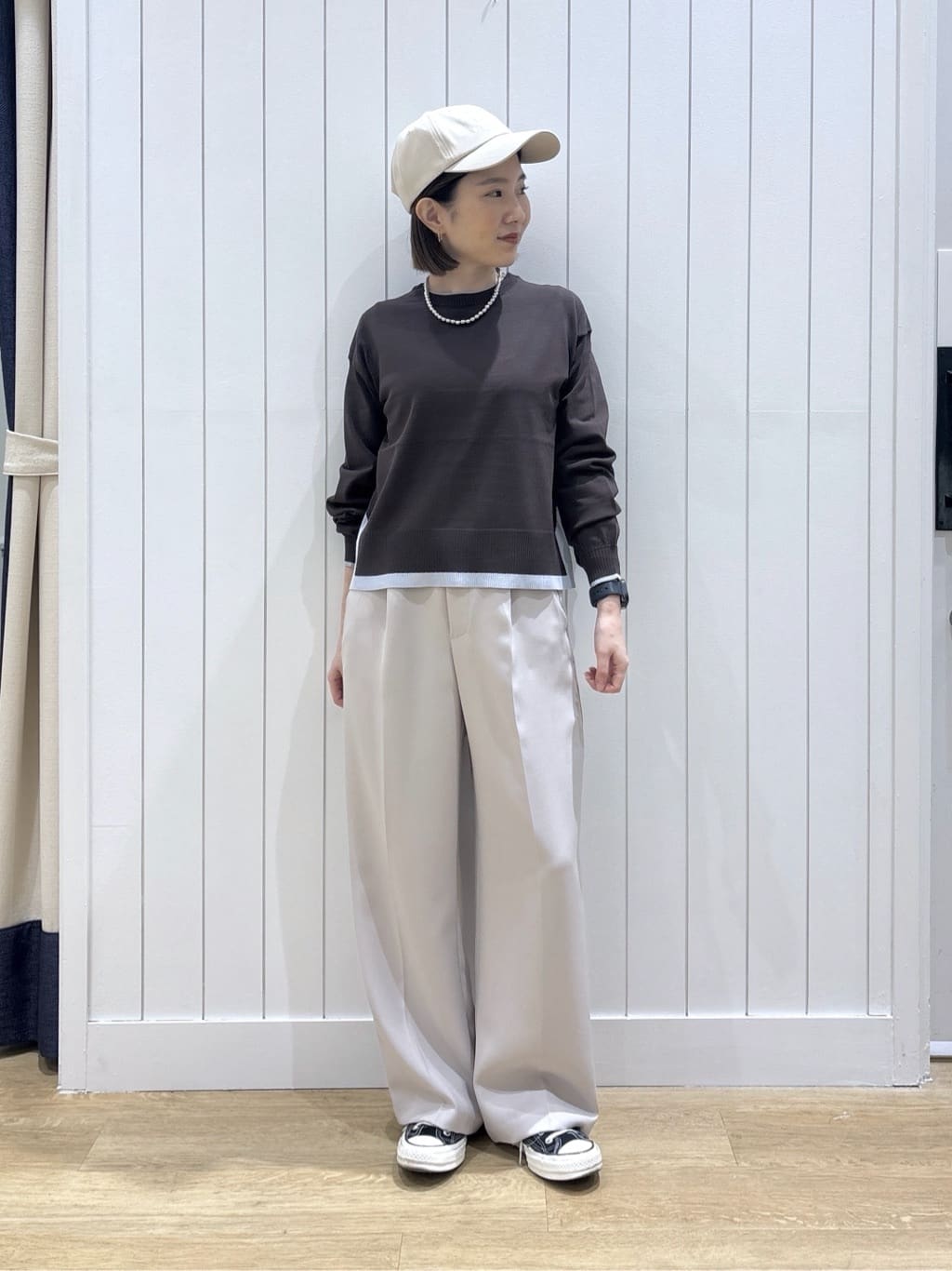 risaさんの「Dessin｜【洗える】バイカラーデザインニット」を使ったコーディネート