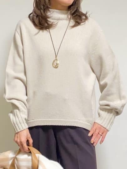 tomoさんの「UNTITLED｜【洗える】スポンディッシュ ボトルネックニット」を使ったコーディネート