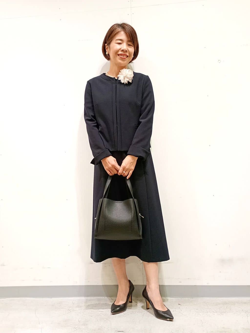 Kさんの「INDIVI｜【上品光沢／SETUP可能】切り替えデザインジャケット」を使ったコーディネート