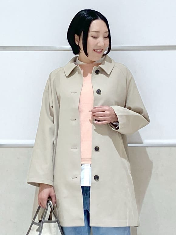 eriko さんの「Dessin｜【花粉ガード/撥水加工/洗える】ステンカラースプリングコート」を使ったコーディネート