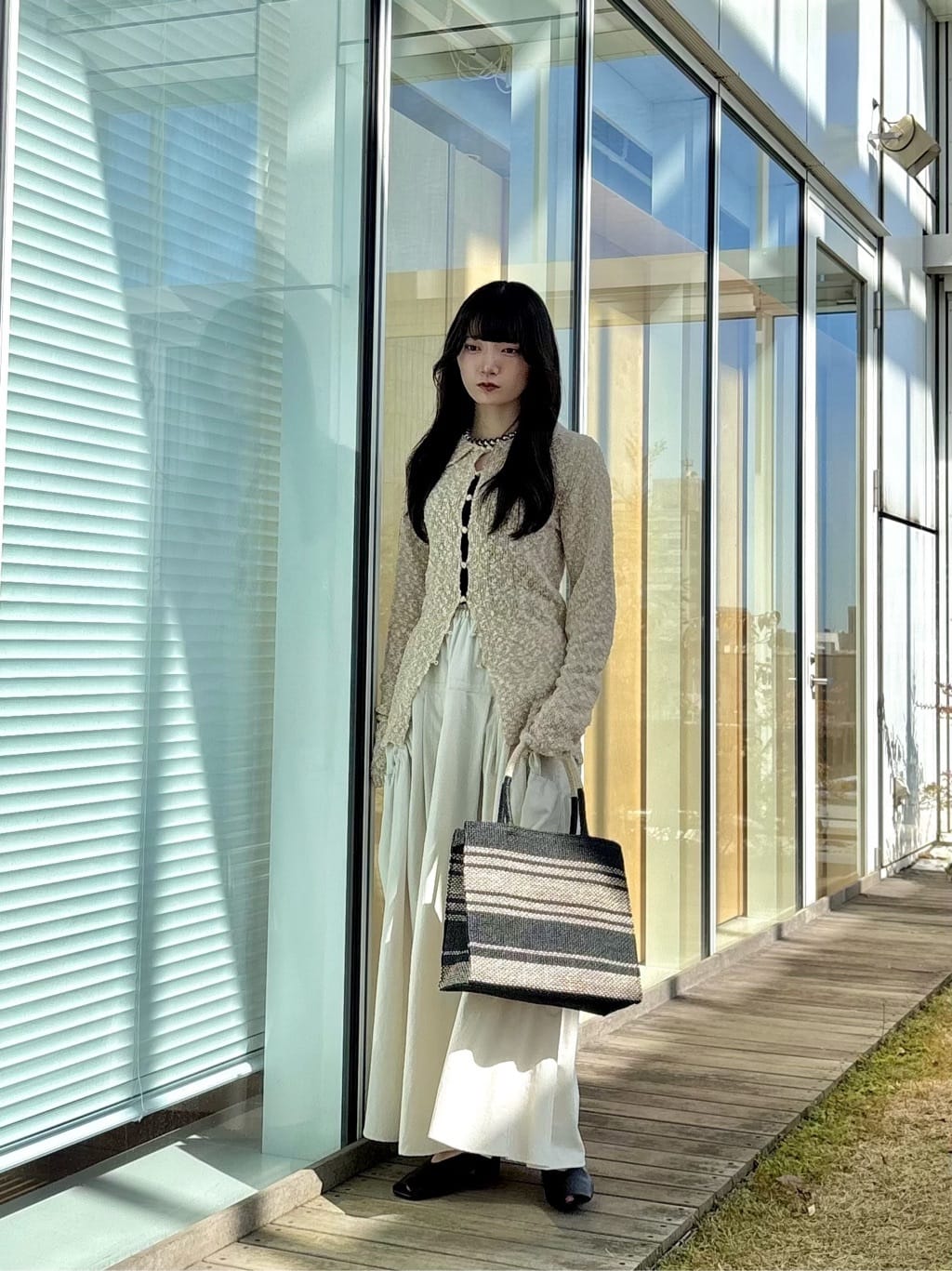 ibukiさんの「INDIVI｜ブークレポロニット」を使ったコーディネート