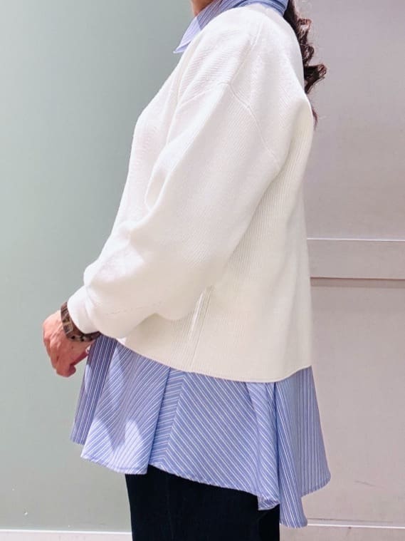 Komi☆さんの「grove｜毎日着たくなる、もちもち畦編みニット」を使ったコーディネート