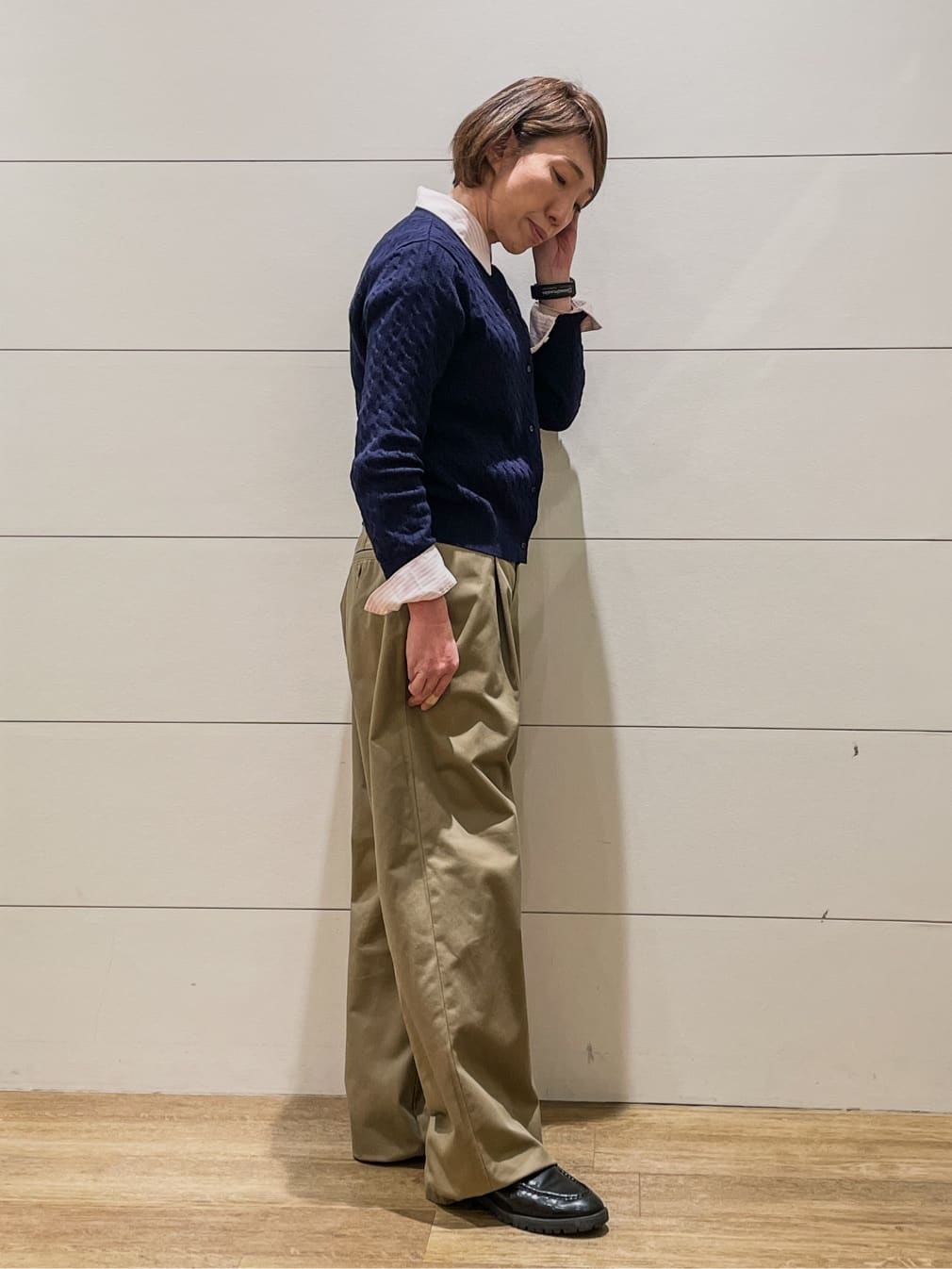 Ryoさんの「THE SHOP TK｜【POLO BCS 別注】ケーブルカーディガン」を使ったコーディネート