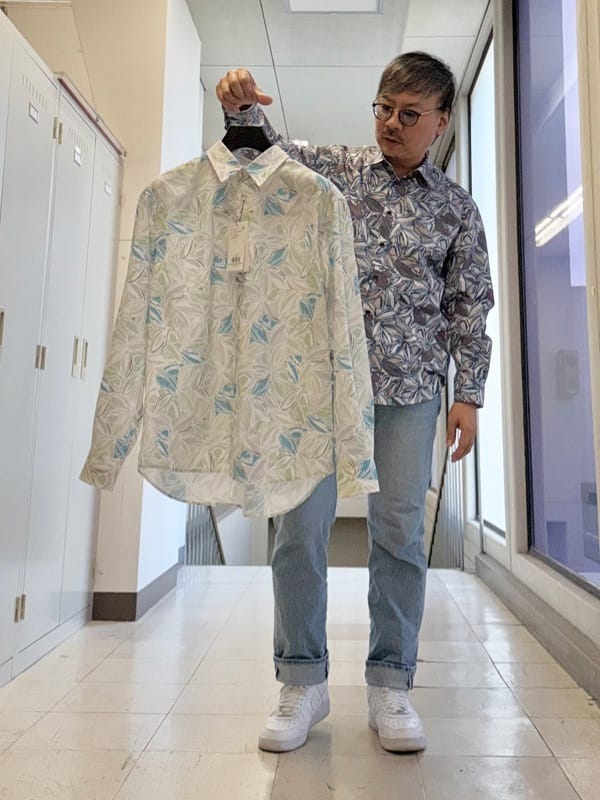 MAKOTO AIさんの「TAKEO KIKUCHI｜カカオ柄プリントシャツ」を使ったコーディネート