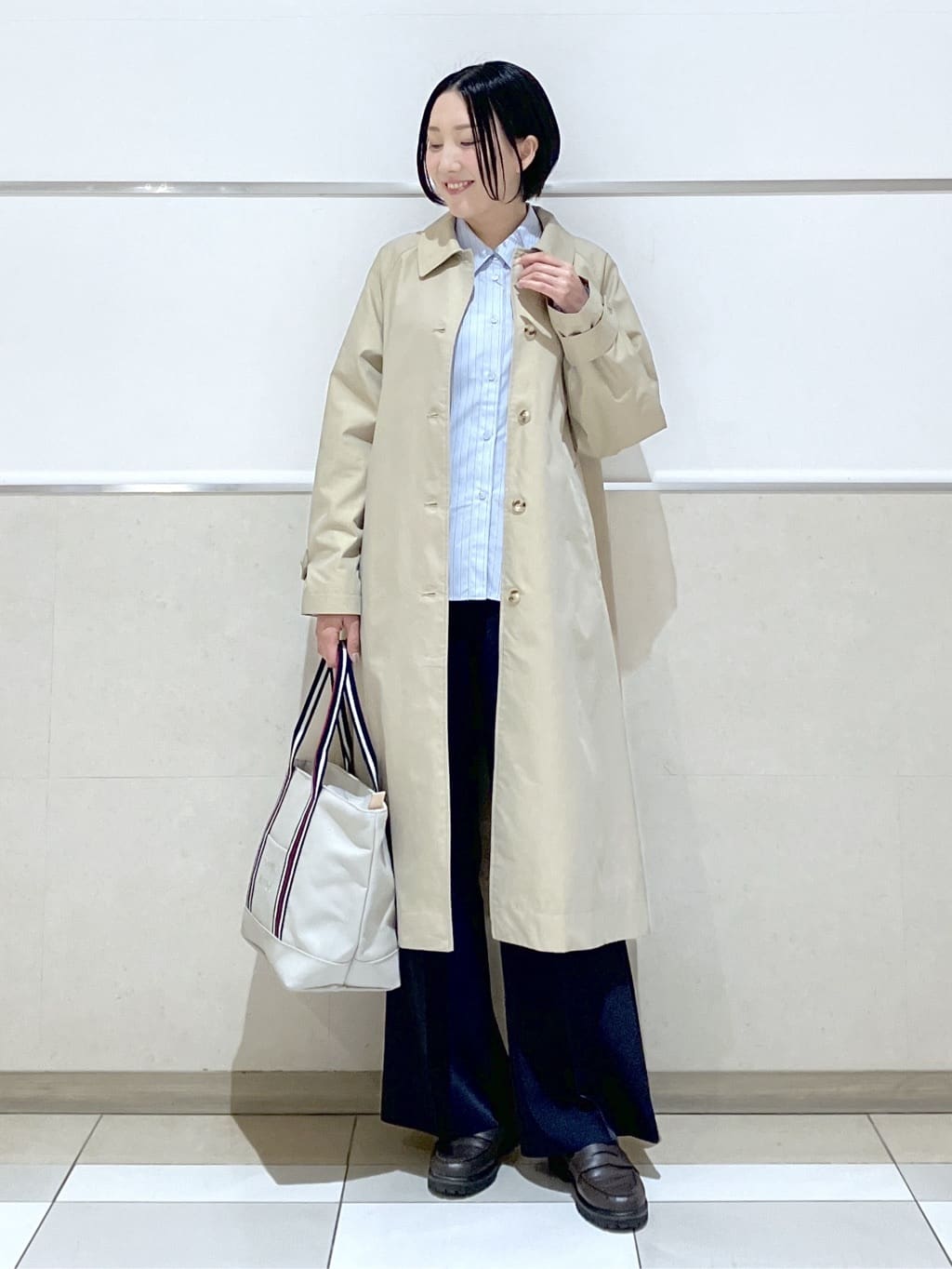 eriko さんの「Dessin｜シャンブレースプリングコート」を使ったコーディネート