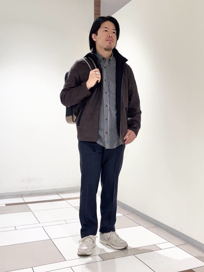 及川さんの「TAKEO KIKUCHI｜【JUST ONE LAYER】ダウンファブリック ジップアップ フード ブルゾン」を使ったコーディネート