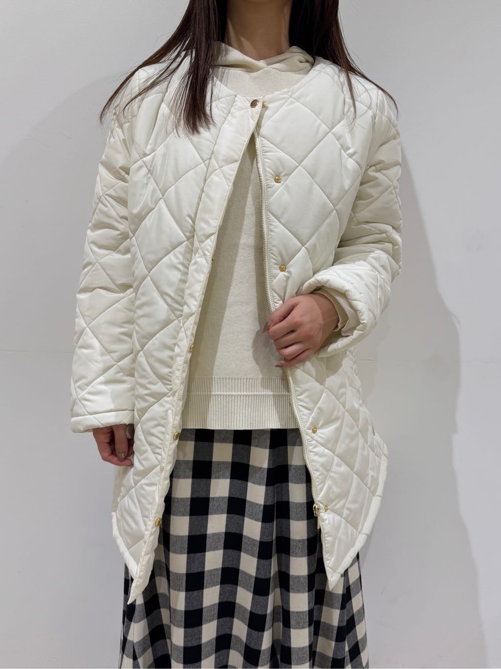 haruさんの「Dessin｜【2WAY/洗える】中綿キルトコート」を使ったコーディネート